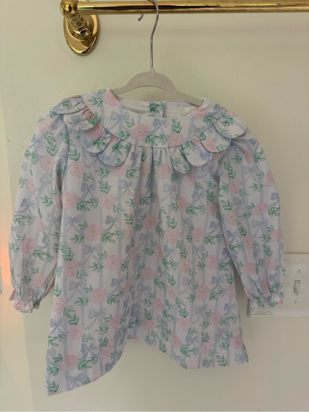 Cecil and Lou girls floral bow dress - Pink & Green